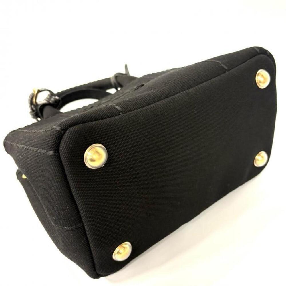 PRADA Canapa RICAMO 1BA038 Cotton Canvas Mini Handbag in Black, 2-Way Shoulde... - Picture 8 of 11